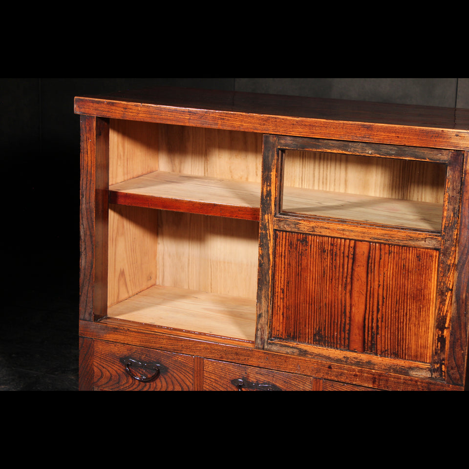 けやきと杉の茶箪笥 B0967