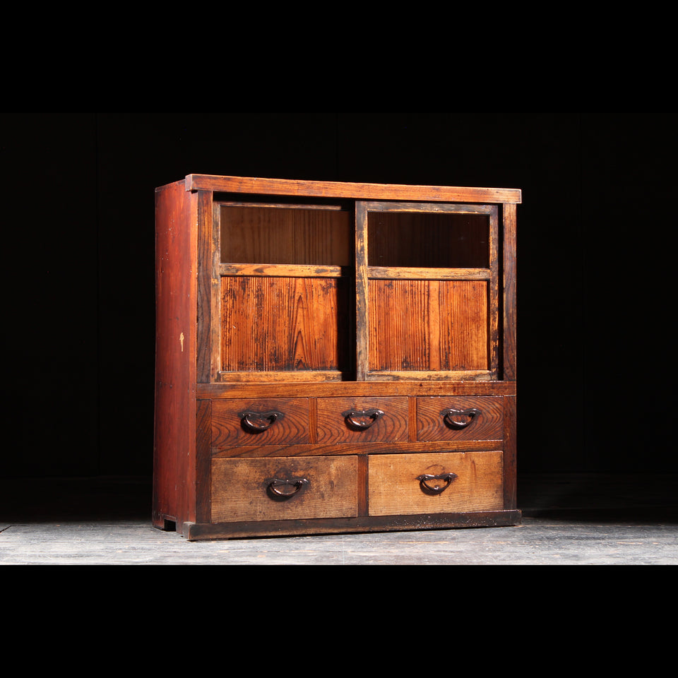 けやきと杉の茶箪笥 B0967