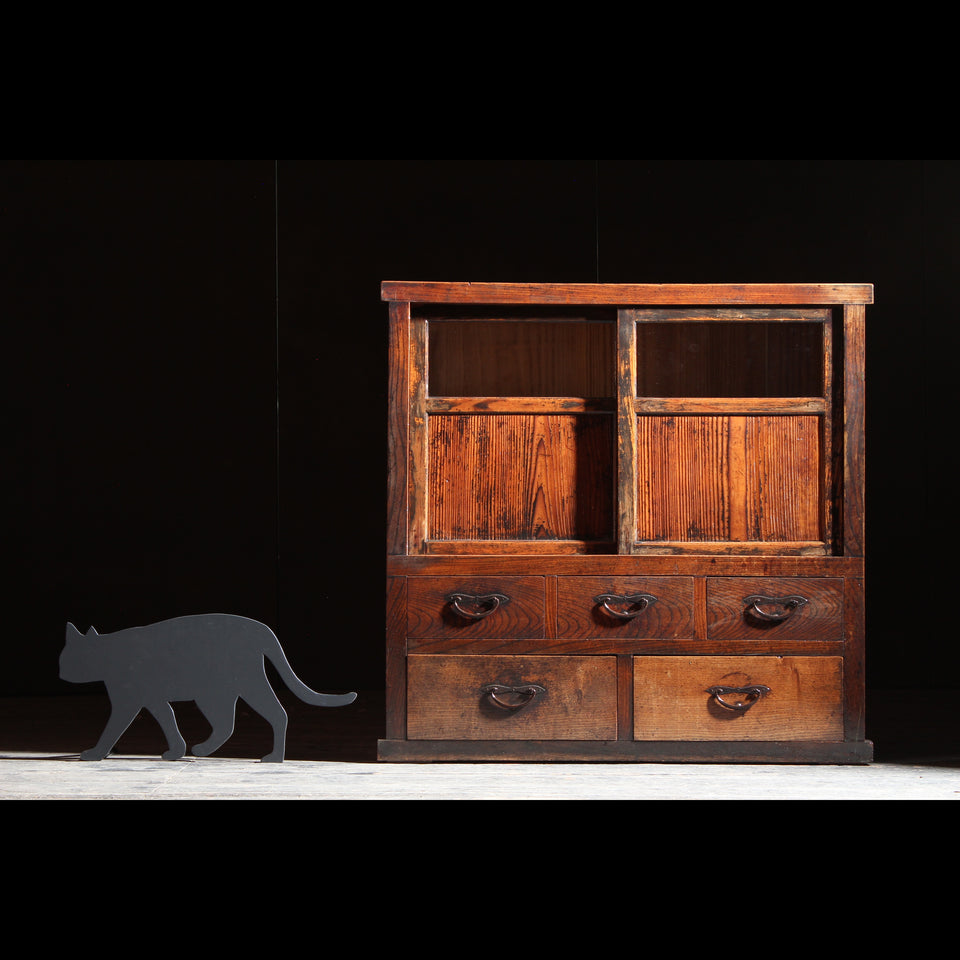 けやきと杉の茶箪笥 B0967